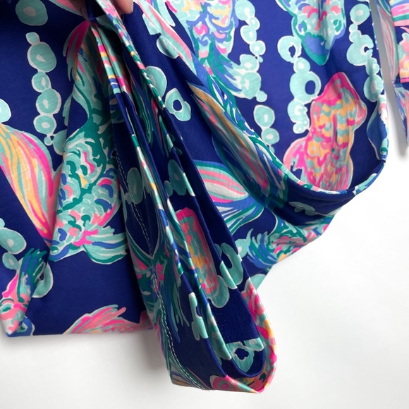 Lilly Pulitzer Marlowe Dress Going Coastal Small Navy All Over‎ Koi Fish Print - Picture 8 of 12